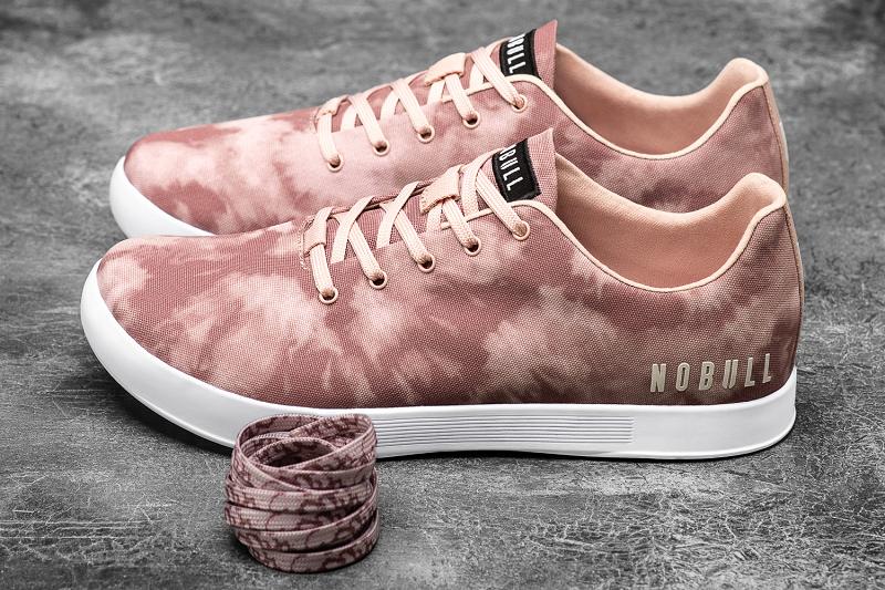 Nobull Dusty Rose Tie-Dye Canvas Men's Trainers Rose | USA O1445K
